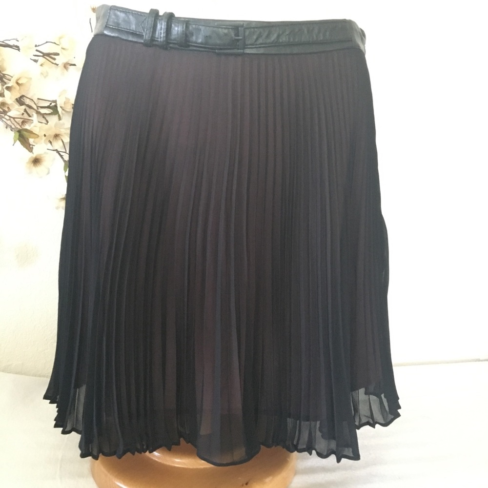 BCBGeneration Black Pleated Skirt with Pink Lining
